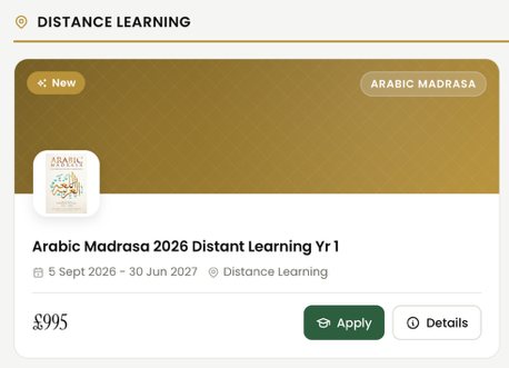 Choose your course and select "Apply"