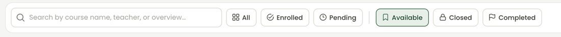 Track your application status using the course tabs